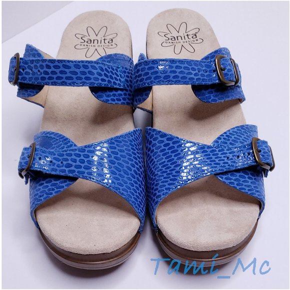 NEW Sanita 40 Blue Daisy Sandals Size 10 - Picture 10 of 16